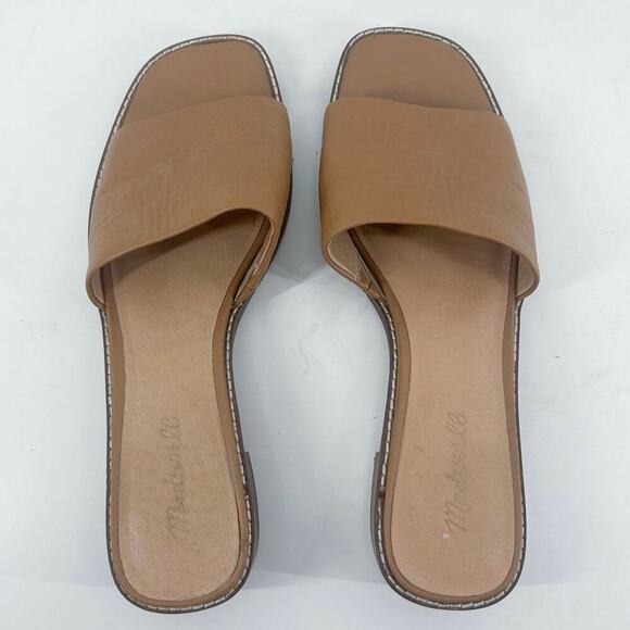 Madewell Cassady Brown Leather Square Toe Mules Slip On Heels Size 10 - Picture 6 of 7